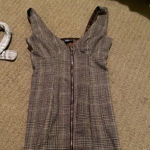 Plaid zip up dress